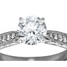The Queen Diamond - 1,00 ct diament centralny + 0,48 ct kamienie boczne Pierścionek z diamentem z białego złota