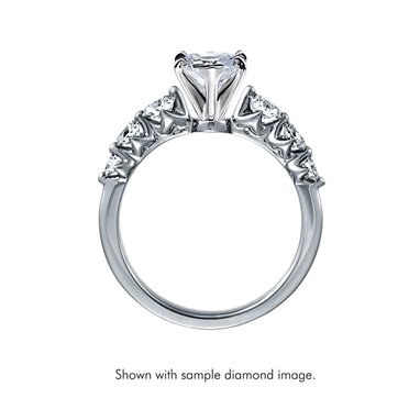 The Queen Diamond - 0,20 ct diament centralny + 0,70 ct boczne Pierścionek z diamentem w kształcie serca