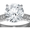 The Queen Diamond - 3,00 ct diament centralny + 0,48 ct kamienie boczne Pierścionek z diamentem z białego złota