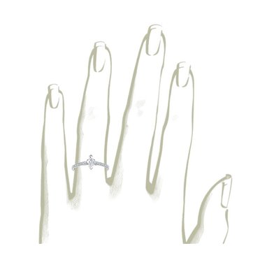 The Queen Diamond - 0,20 ct diament centralny + 0,42 ct kamienie boczne Pierścionek z diamentem z białego złota