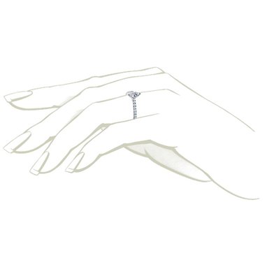 The Queen Diamond - 0,20 ct diament centralny + 0,42 ct kamienie boczne Pierścionek z diamentem z białego złota