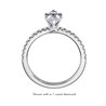 The Queen Diamond - 0,20 ct diament centralny + 0,36 ct kamienie boczne Pierścionek z diamentem z białego złota