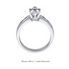 The Queen Diamond - 0,20 ct diament centralny + 0,20 ct kamienie boczne / 0,20 ct Szafir Pierścionek z diamentem z białego złota