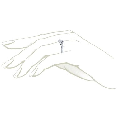 The Queen Diamond - 0,20 ct diament centralny + 0,30 ct kamienie boczne Pierścionek z diamentem z białego złota