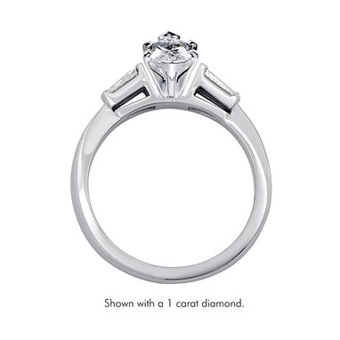 The Queen Diamond - 0,20 ct diament centralny + 0,30 ct kamienie boczne Pierścionek z diamentem z białego złota