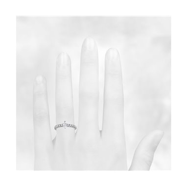 The Queen Diamond - 0,20 ct diament centralny + 0,60 ct kamienie boczne Pierścionek z diamentem z białego złota