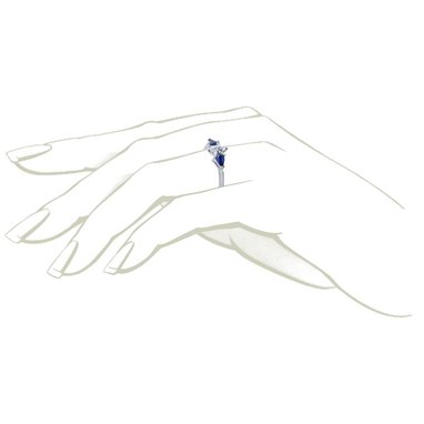 The Queen Diamond - 0,20 ct diament centralny + 0,30 ct kamienie boczne Szafir Pierścionek z diamentem z białego złota