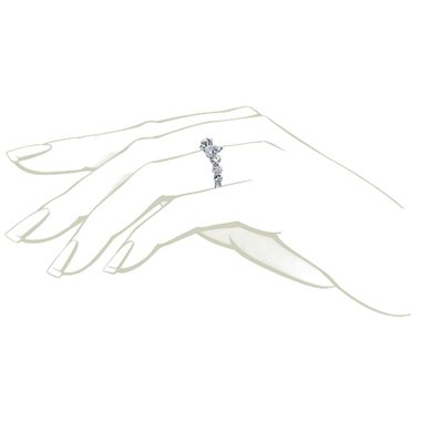 The Queen Diamond - 0,20 ct diament centralny + 0,70 ct kamienie boczne Pierścionek z diamentem z białego złota