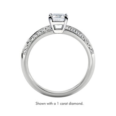 The Queen Diamond - 0,20 ct diament centralny + 0,64 ct kamienie boczne Pierścionek z diamentem z białego złota