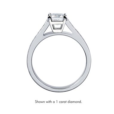 The Queen Diamond - 0,20 ct diament centralny + 0,64 ct kamienie boczne Pierścionek z diamentem z białego złota