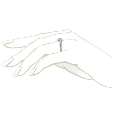 The Queen Diamond - 0,20 ct diament centralny + 0,64 ct kamienie boczne Pierścionek z diamentem z białego złota