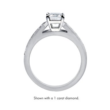 The Queen Diamond - 0,20 ct diament centralny + 0,60 ct kamienie boczne Pierścionek z diamentem z białego złota