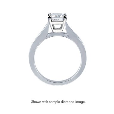 The Queen Diamond - 0,20 ct diament centralny + 0,48 ct kamienie boczne Pierścionek z diamentem z białego złota