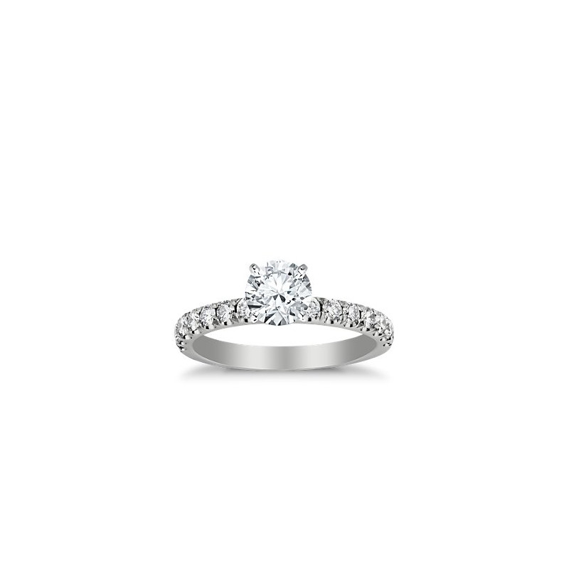 The Queen Diamond - 1,00 ct diament centralny + 0,60 ct kamienie boczne Pierścionek z diamentem z białego złota