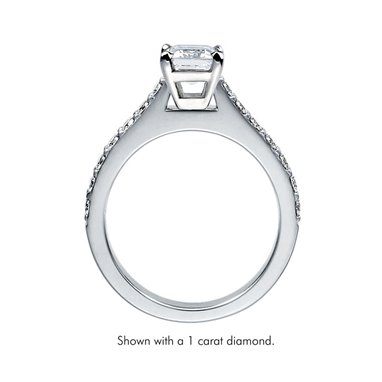 The Queen Diamond - 0,20 ct diament centralny + 0,70 ct kamienie boczne Pierścionek z diamentem z białego złota