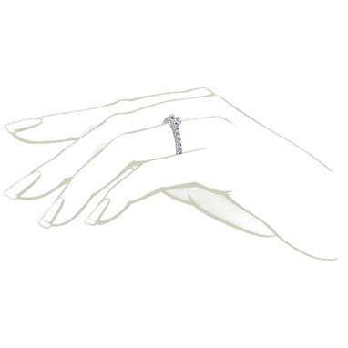 The Queen Diamond - 0,20 ct diament centralny + 0,70 ct kamienie boczne Pierścionek z diamentem z białego złota