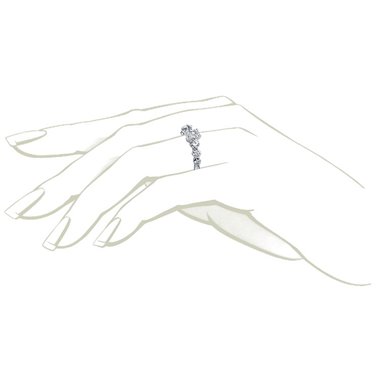 The Queen Diamond - 0,20 ct diament centralny + 0,70 ct kamienie boczne Pierścionek z diamentem z białego złota