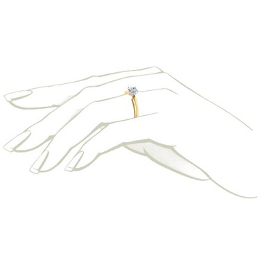 Original Empire Pierścionek z diamentem 0,20ct z żółtego złota