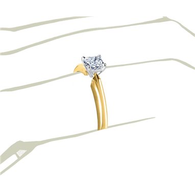 Original Empire Pierścionek z diamentem 0,20ct z żółtego złota