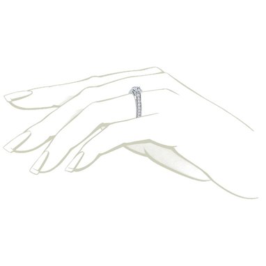 The Queen Diamond - 0,20 ct diament centralny + 0,64 ct kamienie boczne Pierścionek z diamentem z białego złota