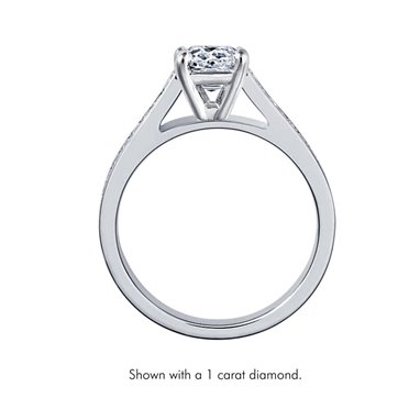 The Queen Diamond - 0,20 ct diament centralny + 0,64 ct kamienie boczne Pierścionek z diamentem z białego złota