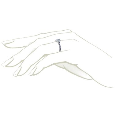 The Queen Diamond - 0,20 ct diament centralny + 0,20 ct kamienie boczne / 0,20 ct Szafir Pierścionek z diamentem z białego złota