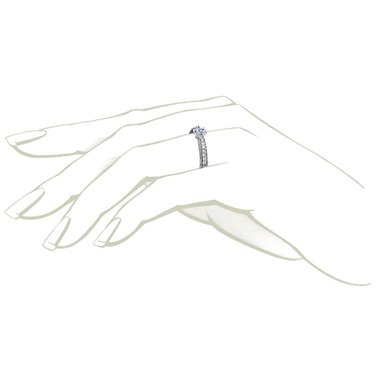 The Queen Diamond - 0,20 ct diament centralny + 0,48 ct kamienie boczne Pierścionek z diamentem z białego złota