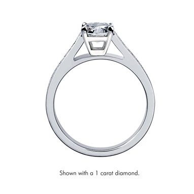 The Queen Diamond - 0,20 ct diament centralny + 0,64 ct kamienie boczne Pierścionek z diamentem z białego złota