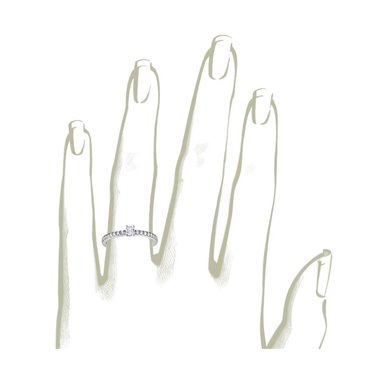 The Queen Diamond - 0,20 ct diament centralny + 0,36 ct kamienie boczne Pierścionek z diamentem z białego złota