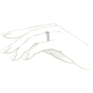 The Queen Diamond - 0,20 ct diament centralny + 0,60 ct kamienie boczne Pierścionek z diamentem z białego złota