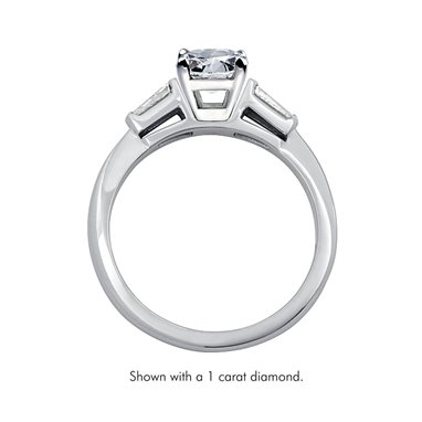 The Queen Diamond - 0,20 ct diament centralny + 0,30 ct kamienie boczne Pierścionek z diamentem z białego złota