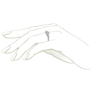 The Queen Diamond - 0,20 ct diament centralny + 0,30 ct kamienie boczne Pierścionek z diamentem z białego złota