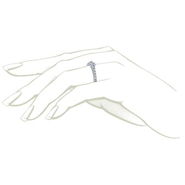 The Queen Diamond - 0,20 ct diament centralny + 0,70 ct kamienie boczne Pierścionek z diamentem z białego złota