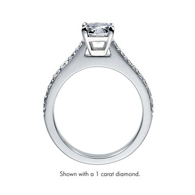 The Queen Diamond - 0,20 ct diament centralny + 0,70 ct kamienie boczne Pierścionek z diamentem z białego złota