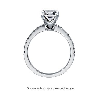 The Queen Diamond - 0,20 ct diament centralny + 0,60 ct kamienie boczne Pierścionek z diamentem z białego złota