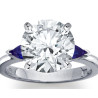 The Queen Diamond - 5,00 ct diament centralny + 0,30 ct kamienie boczne Szafir Pierścionek z diamentem z białego złota
