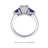 The Queen Diamond - 5,00 ct diament centralny + 0,30 ct kamienie boczne Szafir Pierścionek z diamentem z białego złota