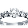 The Queen Diamond - 0,70 ct diament centralny + 0,70 ct kamienie boczne Pierścionek z diamentem z białego złota