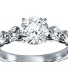 The Queen Diamond - 1,50 ct diament centralny + 0,70 ct kamienie boczne Pierścionek z diamentem z białego złota