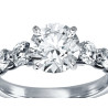 The Queen Diamond - 2,50 ct diament centralny + 0,70 ct kamienie boczne Pierścionek z diamentem z białego złota
