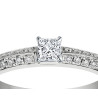The Queen Diamond - 0,30 ct diament centralny + 0,64 ct kamienie boczne Pierścionek z diamentem z białego złota