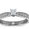 The Queen Diamond - 0,30 ct diament centralny + 0,48 ct kamienie boczne Pierścionek z diamentem z białego złota
