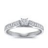 The Queen Diamond - 0,30 ct diament centralny + 0,64 ct kamienie boczne Pierścionek z diamentem z białego złota