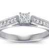 The Queen Diamond - 0,30 ct diament centralny + 0,64 ct kamienie boczne Pierścionek z diamentem z białego złota
