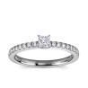 The Queen Diamond - 0,20 ct diament centralny + 0,36 ct kamienie boczne Pierścionek z diamentem z białego złota