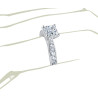 The Queen Diamond - 1,00 ct diament centralny + 0,48 ct kamienie boczne Pierścionek z diamentem z białego złota