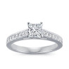 The Queen Diamond - 1,00 ct diament centralny + 0,64 ct kamienie boczne Pierścionek z diamentem z białego złota