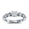 The Queen Diamond - 0,40 ct diament centralny + 0,70 ct kamienie boczne Pierścionek z diamentem z białego złota