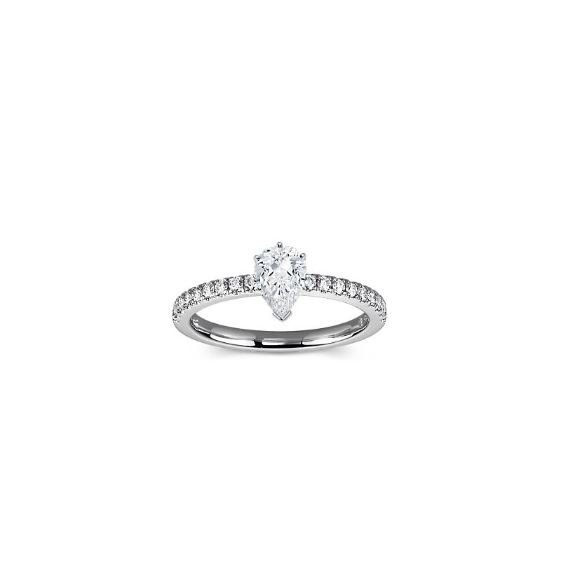 The Queen Diamond - 0,70 ct diament centralny + 0,36 ct kamienie boczne Pierścionek z diamentem z białego złota