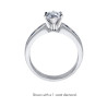 The Queen Diamond - 0,20 ct diament centralny + 0,20 ct kamienie boczne / 0,20 ct Szafir Pierścionek z diamentem z białego złota